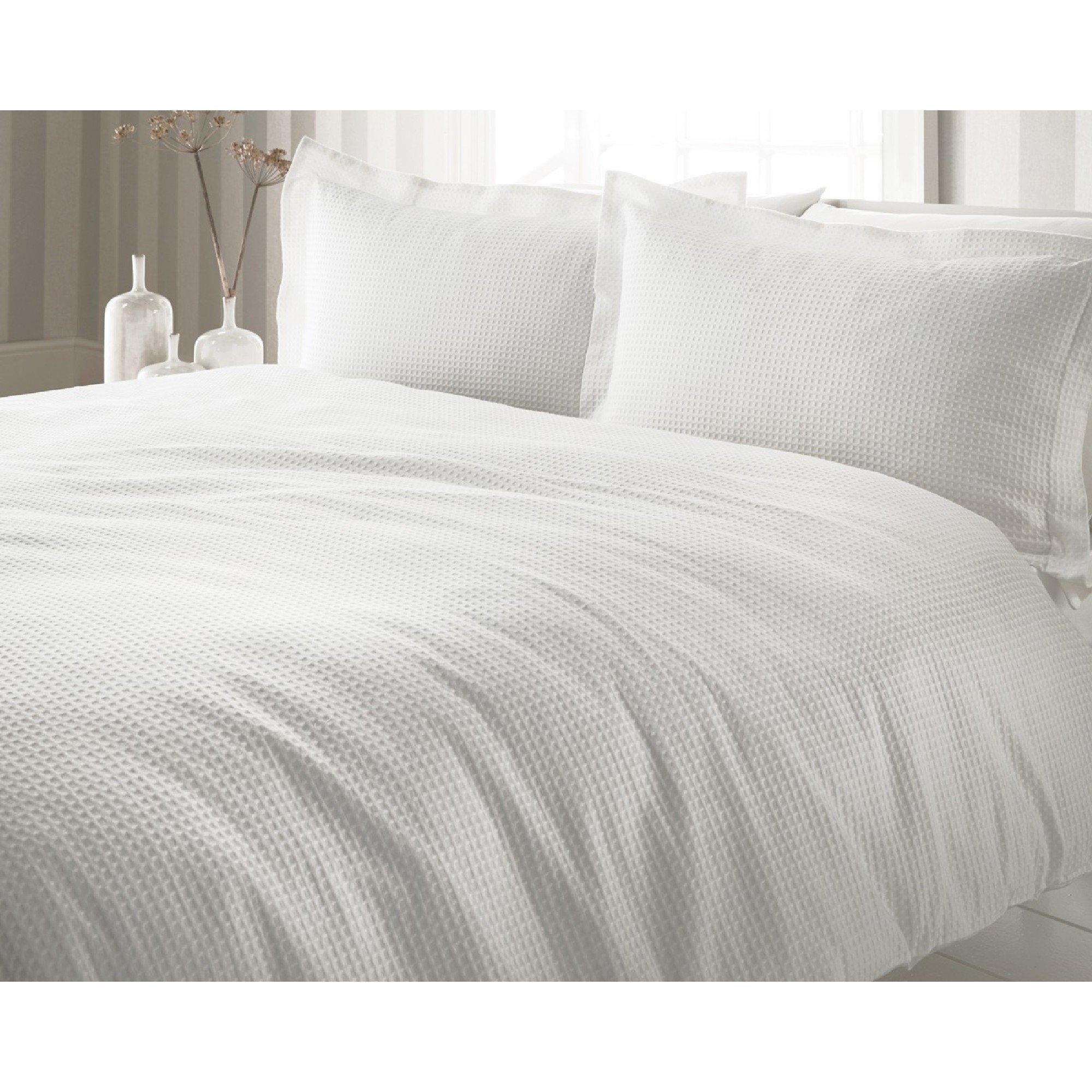 Yard Living Yard Super King White Waffle Duvet Set