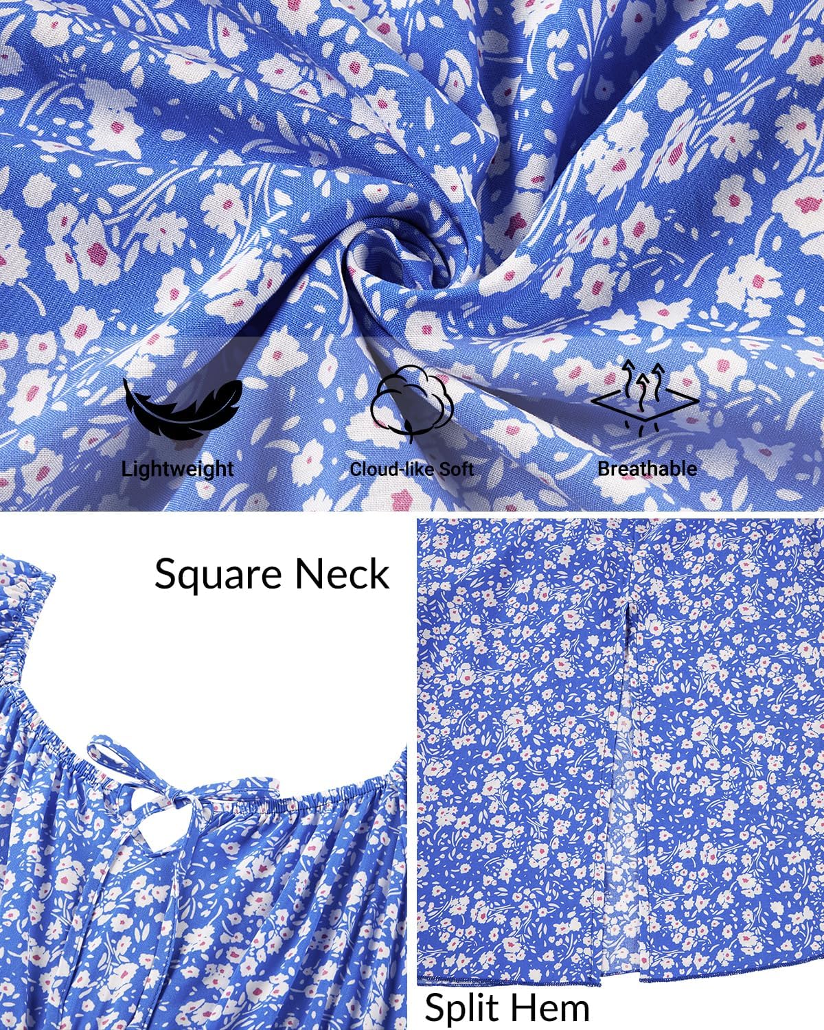 Plus Size Summer Dress 2025 - Milkmaid Sundress Boho Floral Casual Beach Wedding Midi Dresses - Image 6