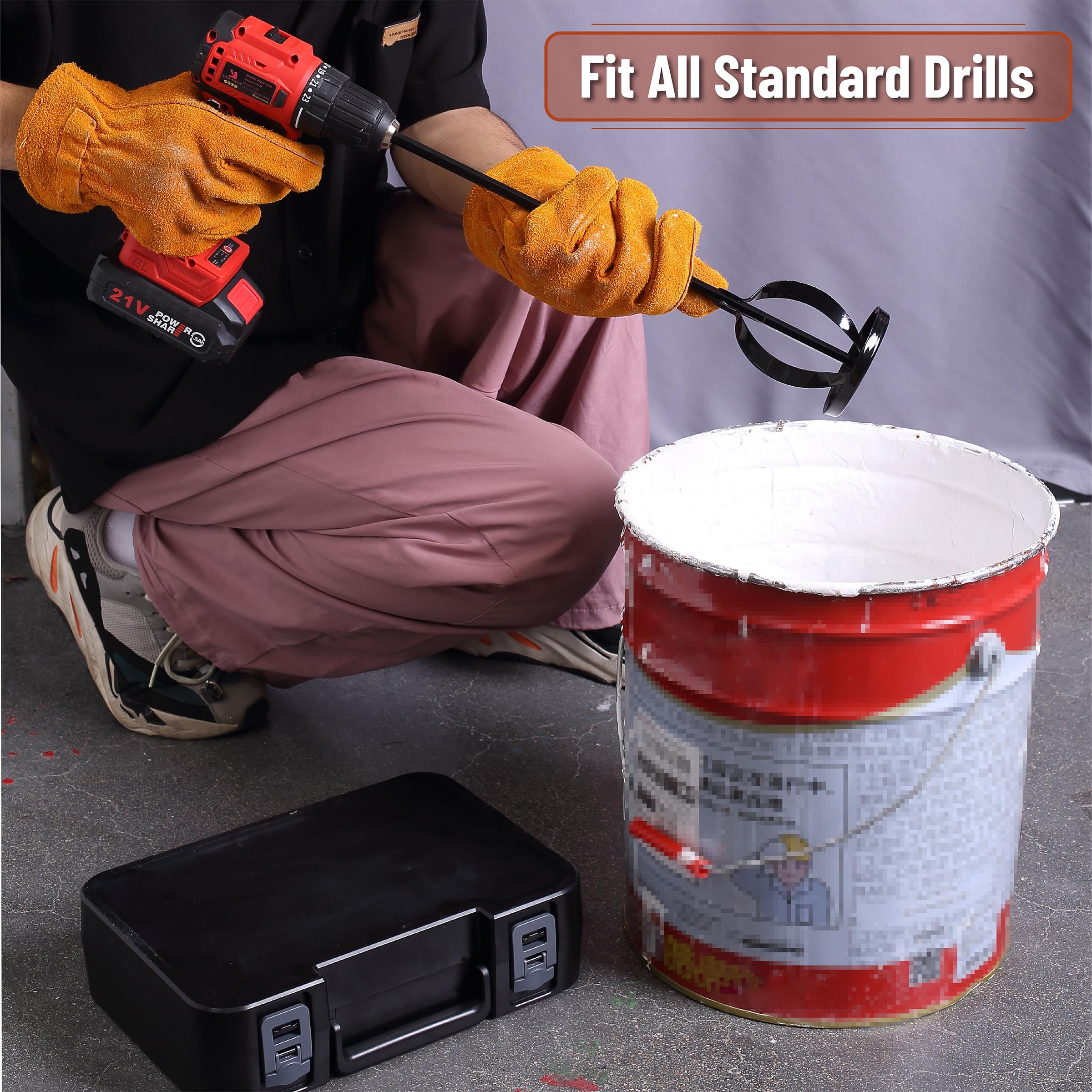 Snapklik.com : Bates- Paint Mixer, 1 To 3 Gallon Buckets, Black Mud ...
