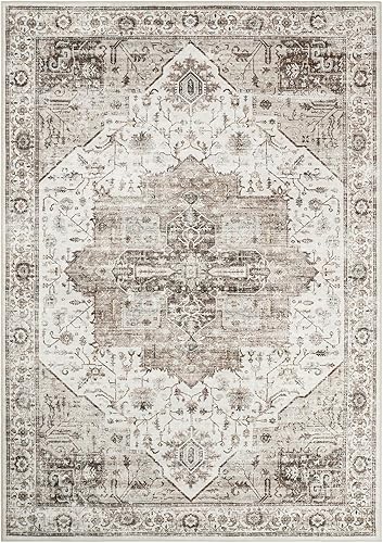 Miniatura 83 de Alfombras de área de 8 x 10 pies para sala de estar, vintage lavable con parte trasera antideslizante, resistente a las manchas, alfombra de área