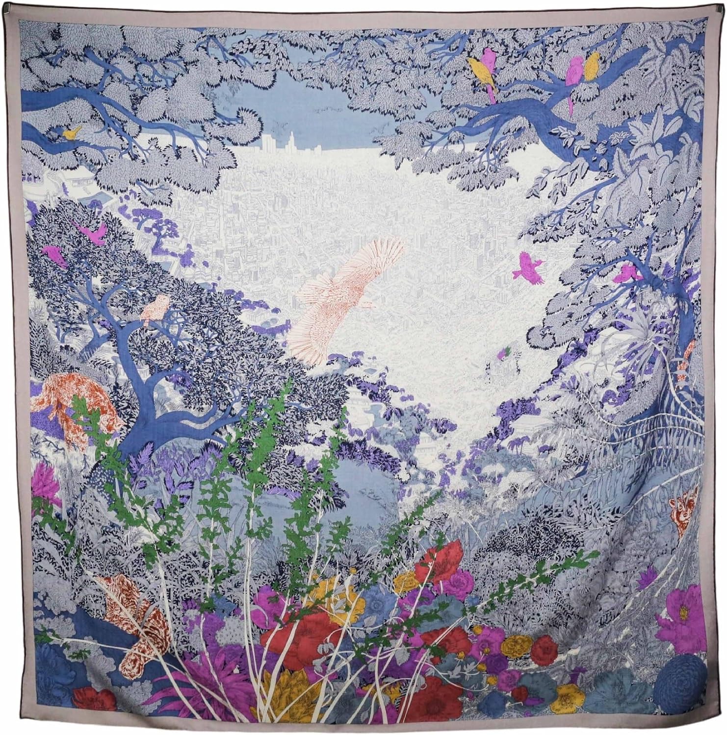 BSKUAJH] 購入 Women's Silk Printed Scarf Soft Cashmere Feel Shawl