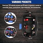 WORKPRO 16-inch Wide Mouth Tool Bag with Water Proof Molded Base | Multi-Pocket, Heavy Duty Cloth, Adjustable Shoulder Strap, Double-pull Zipper, For Workshops, Outdoor Projects
