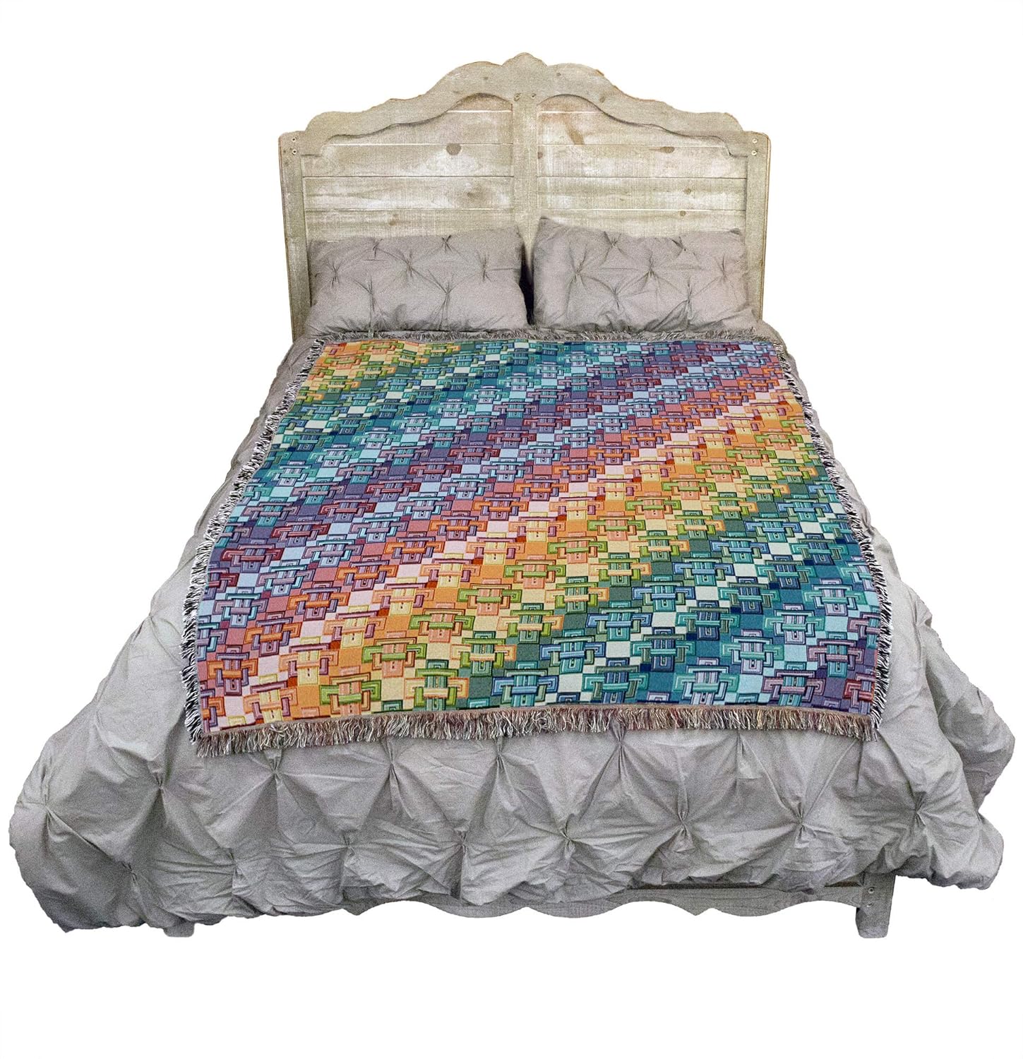 Pure Country Weavers Kaleidoscope Blanket - Patterns Gift Tapestry Throw Woven from Cotton - Made in The USA (72x54)