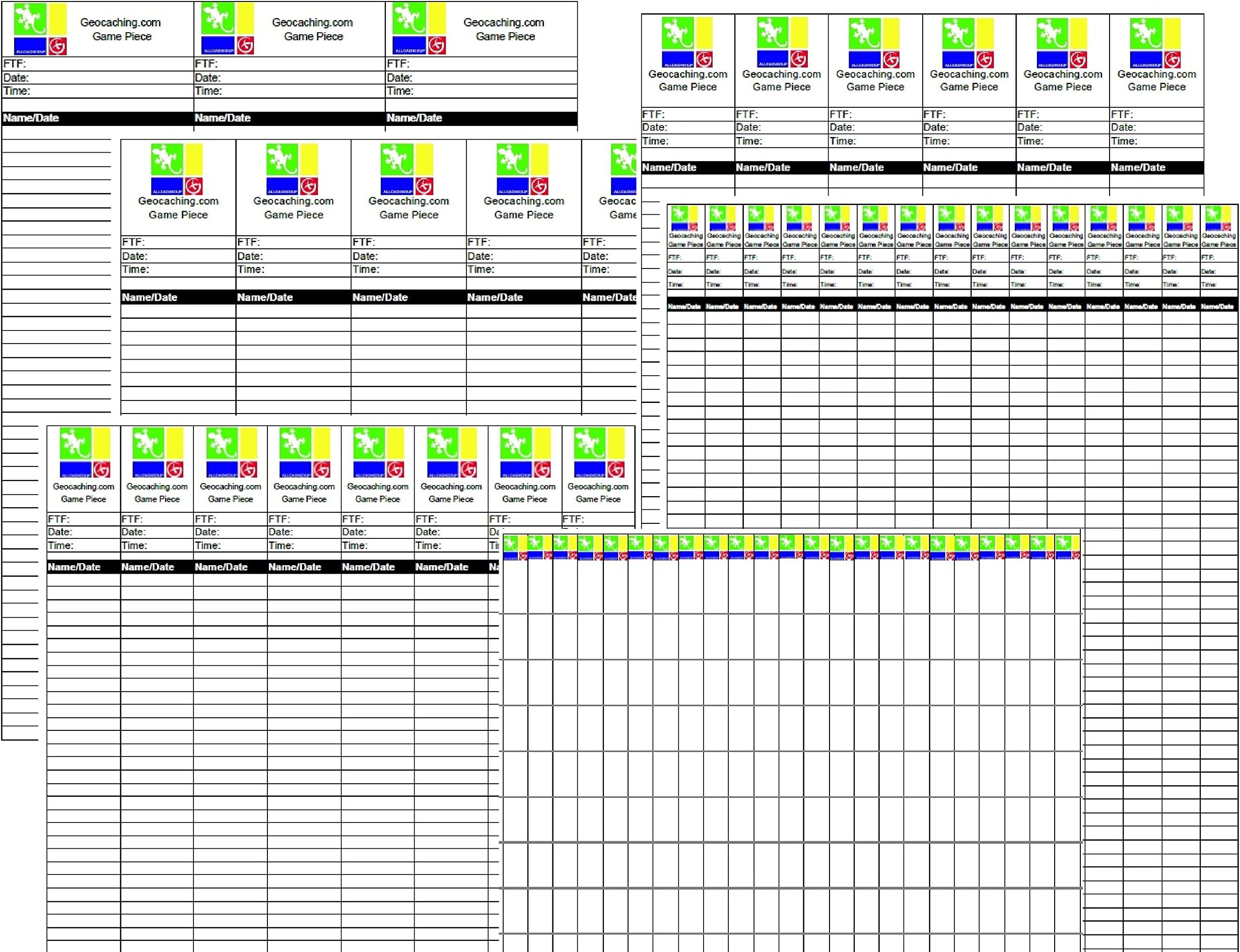 60 Water & Tear Proof Geocache Logs - 6 Different Sizes - Fits almost ALL Caches