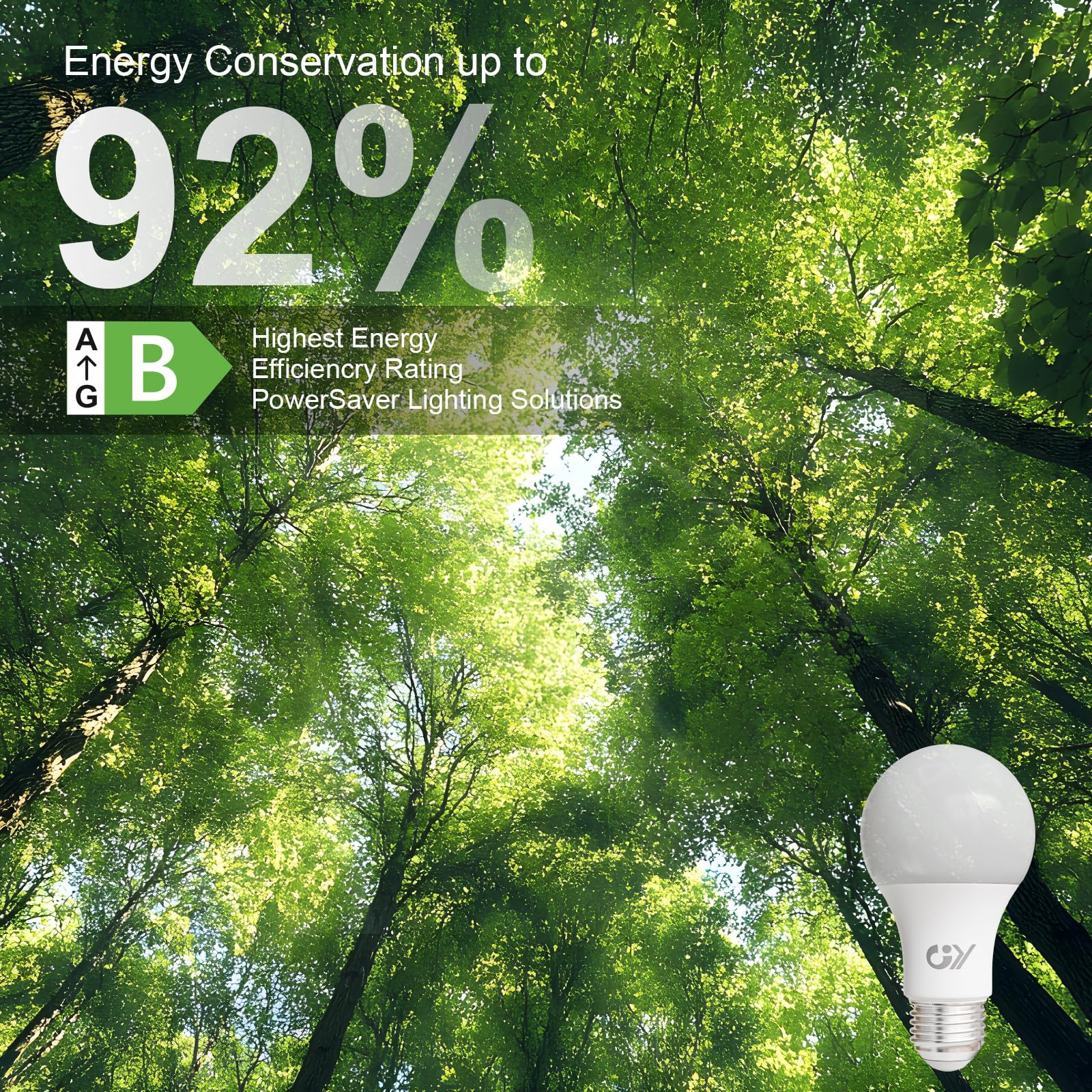 GY 8W Bombillas Led E27 6500K Luz Blanca Fría, 8W Equivalente a 100W, 1521 Lúmenes, No Regulable, A60 Bombilla Bajo Consumo Pack de 6