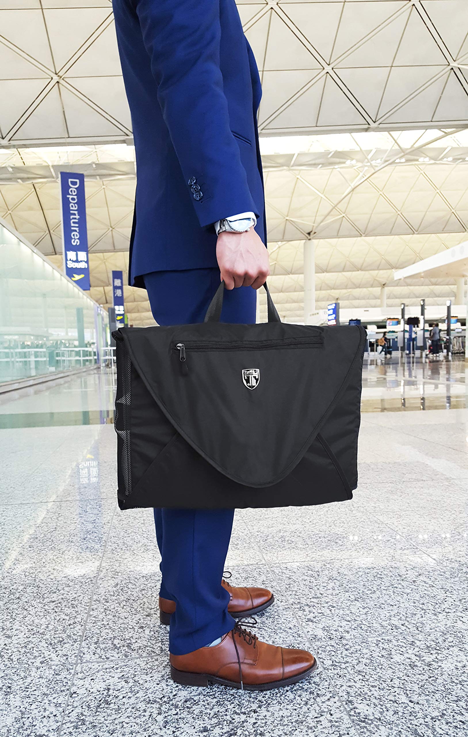TRAVANDO Hemdentasche mit Falthilfe Koffer Hemden Knitterfrei Hemd packen Blusen Kleidersack Kleidertasche Packtasche Hemdenhülle Reiseutensilien Hemdtasche Organizer Business Anzug