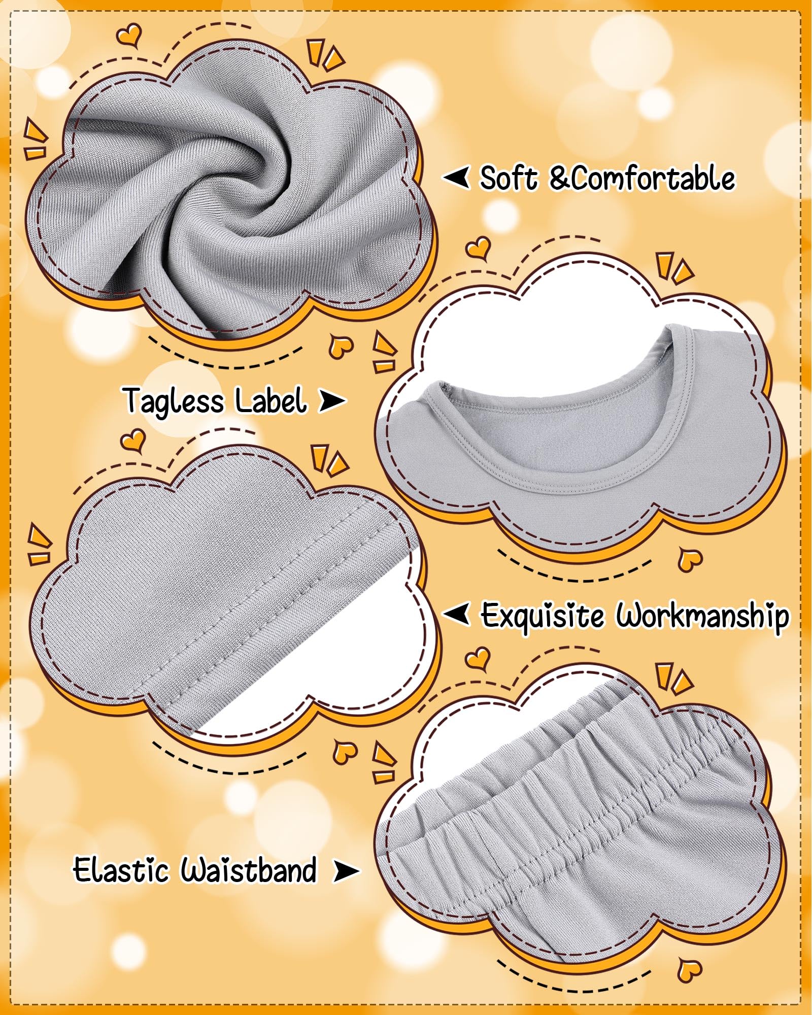 Taiyin 6 Sets Jungen Thermounterwäsche Warm Weich Thermo Top und Lange Unterwäsche Winter für Kinder Jungen