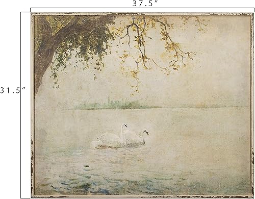 Miniatura 2 de Creative Co-Op Decoración de pared con marco de madera de cisnes