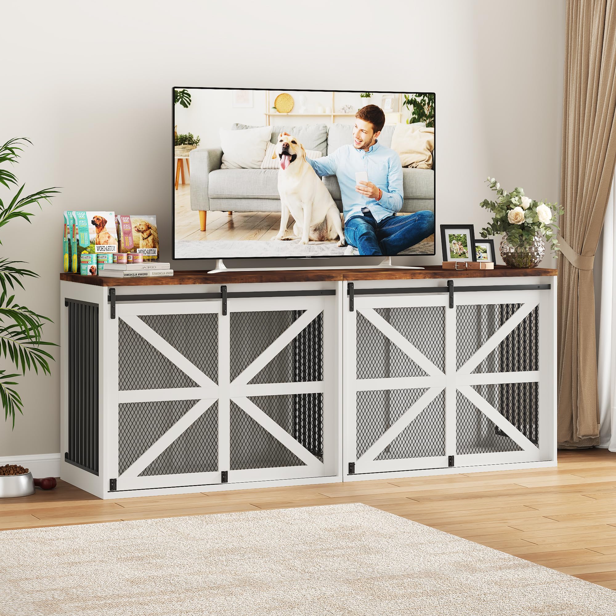 Amazon.com : jiteentarou 47In Farmhouse Dog Crate Furniture