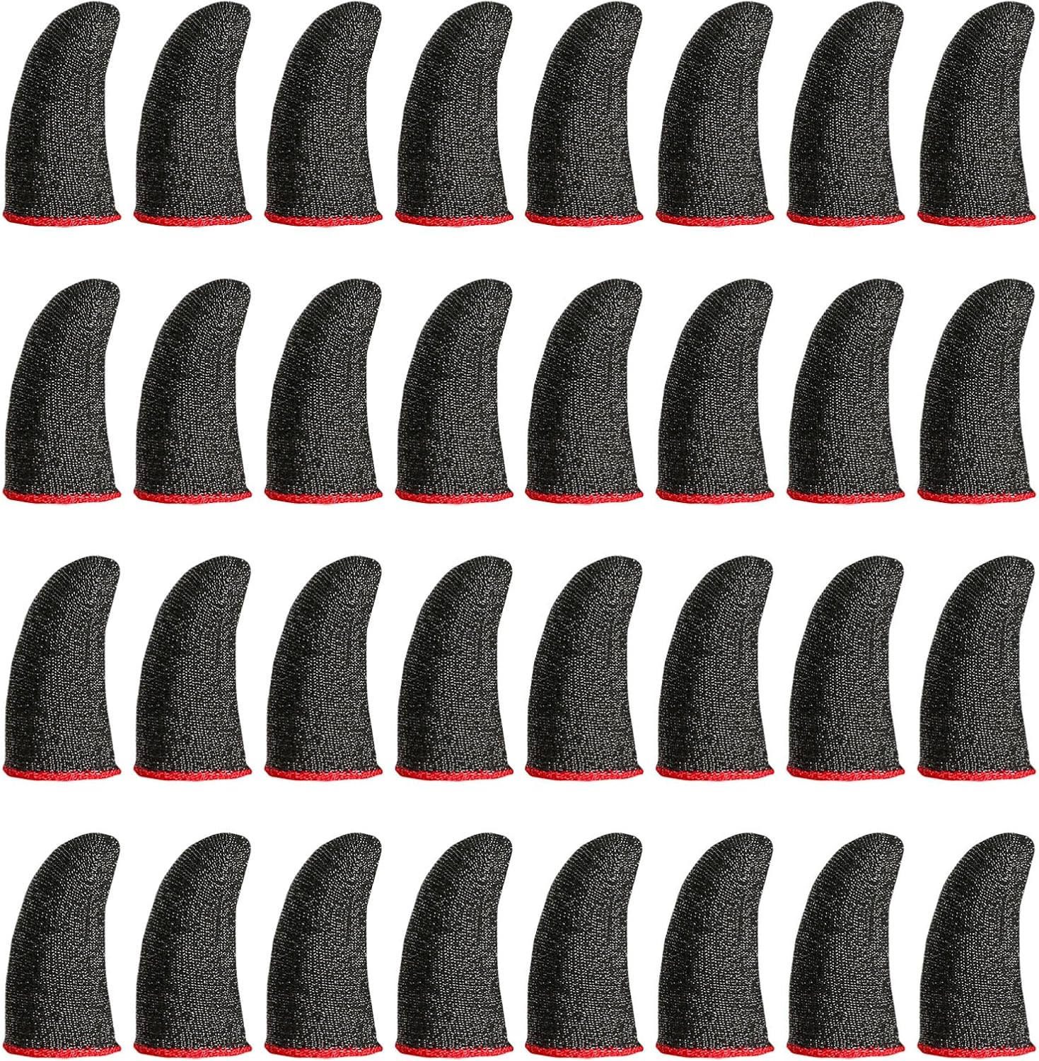 Gadpiparty 100pcs Anti-Sweat Gaming Finger Sleeves with Non-Slip Thumb Covers for Mobile and Tablet Touchscreen Players, Breathable Black Trim Finger Gloves for Mobile Game Controllers