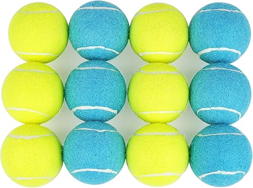 Prime Pets Squeaky - Pelotas de tenis para perros, paquete de 12, pelotas de tenis duraderas de alto rebote de 2.5 pulgadas para perros, pelota de