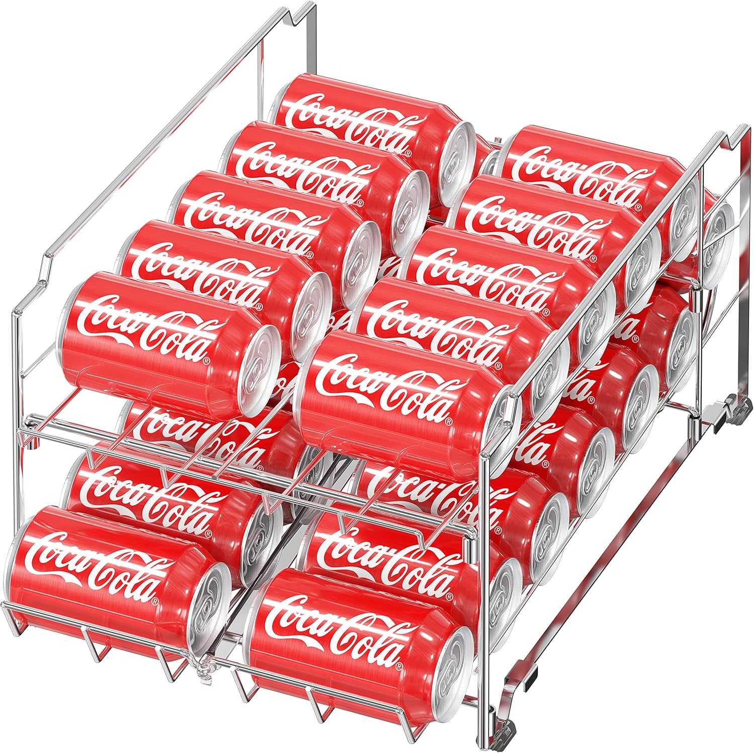 Simple Houseware Dual Row Front Loading Can Dispenser, Chrome