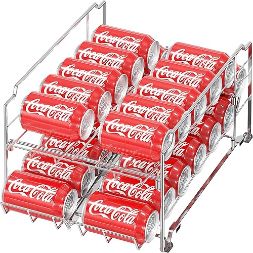 Miniatura 9 de Simple Houseware Dispensador de latas apilable de carga frontal de doble fila, blanco