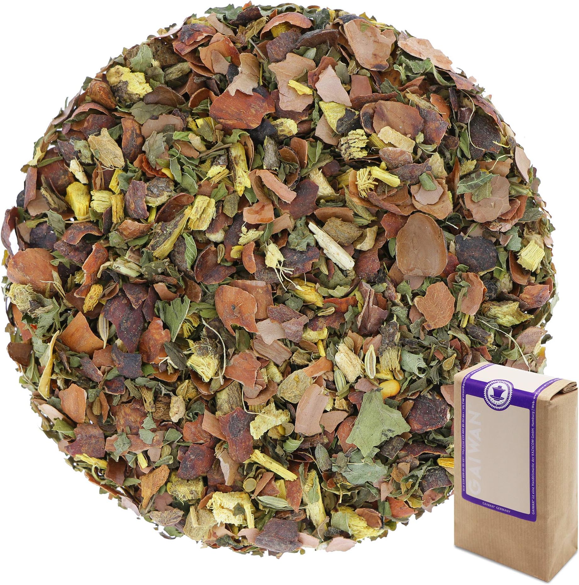 No. 1229: Herbal Tea Loose Leaf chai Tea "Choco Chili Chai" - 100 g (3.5 oz) - GAIWAN® Germany - Cocoa Shells, Licorice, Ginger, Anise, Fennel, Balm, Cassia, Chili, Cloves, Black Pepper