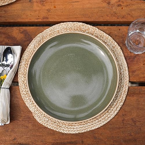 Miniatura 8 de Eco Crave Juego de 8 manteles individuales redondos de yute, 100% naturales, antideslizantes, redondos, de 13 x 13 pulgadas, manteles individuales