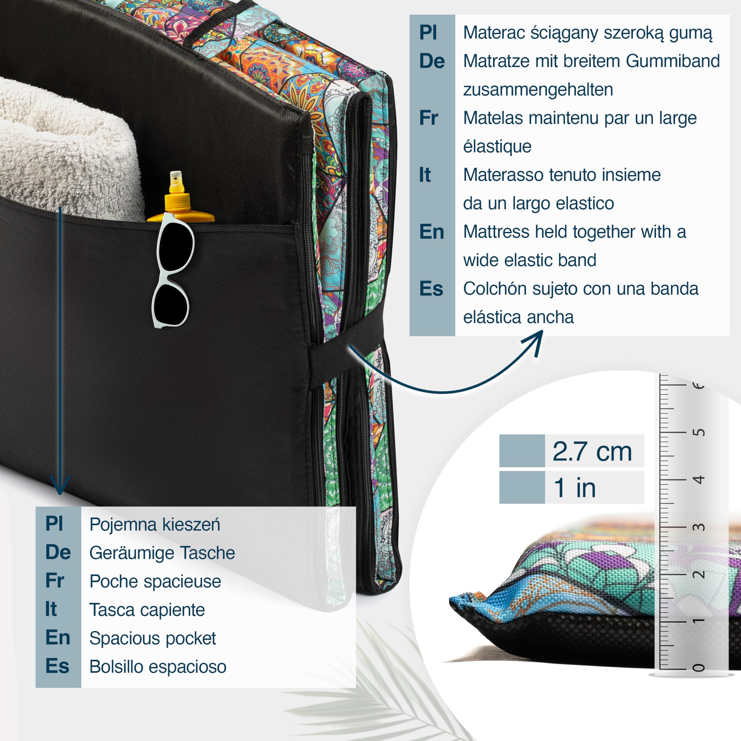 Tapis de Plage Pliable rembourré 200x62 cm Marine, Matelas