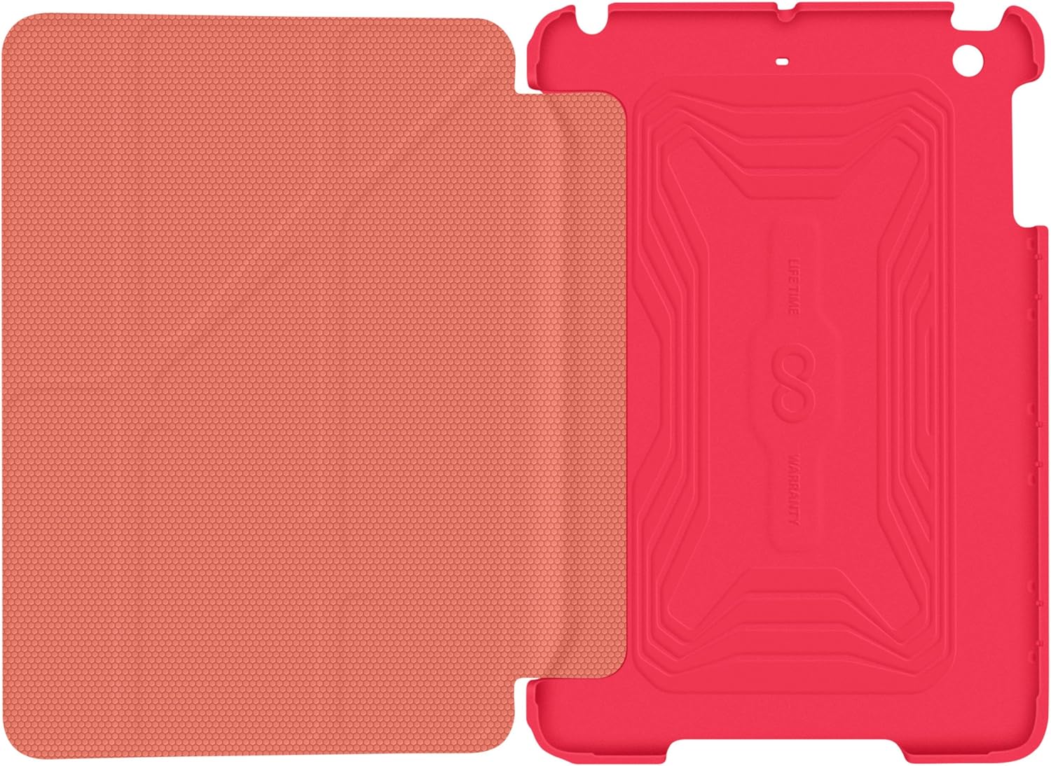 roocase iPad Mini 3 Case - Origami 3D iPad Mini Slim Shell Case Smart Cover with Sleep/Wake [Features Landscape, Portrait, Typing Stand] for Apple iPad Mini 3, 2 & 1, Persian Rose/Ruddy Pink