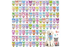 100 Pack Easter Dog Bandanas in Bulk with Easter Sayings
