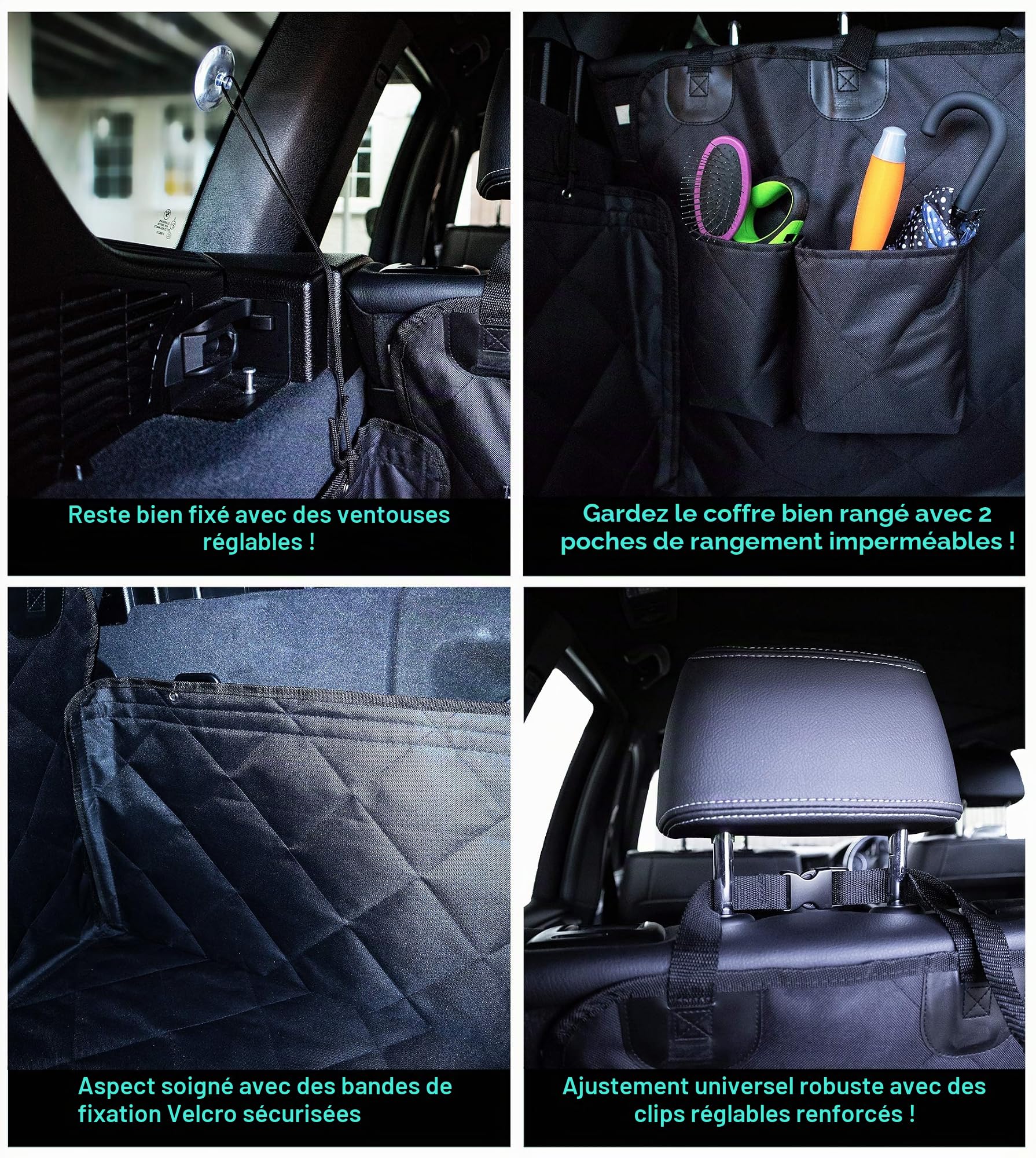 Protection Coffre Voiture Chien - Protection de Coffre et Pare-Chocs - Housse Voiture Chien Solide avec Rabat Pare-Chocs - Étanche et Anti-Dérapant - Universel 4x4 Break SUV