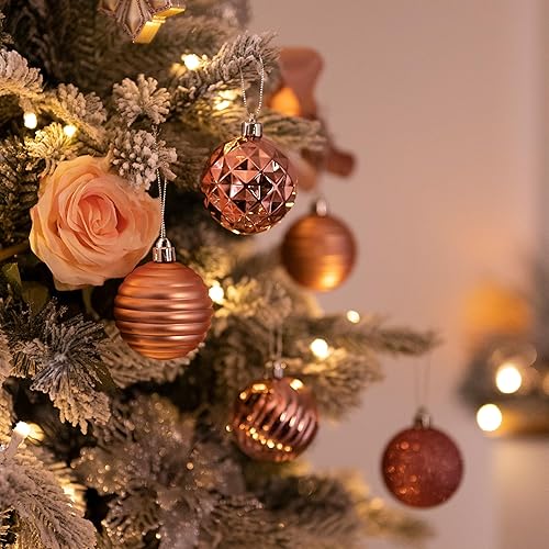 Miniatura 2 de Valery Madelyn Juego de adornos decorativos para árbol de Navidad para decoración de Halloween del 4 de julio, adornos de bolas inastillables de oro