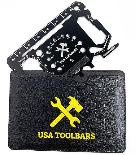 Miniatura 7 de USA Toolbars Tarjeta multiherramienta para cartera 46 en 1 innovadora tarjeta de crédito de negocios de acero inoxidable color negro