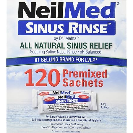 NeilMed Sinus Rinse All Natural Relief Premixed Refill Packets 100 Each