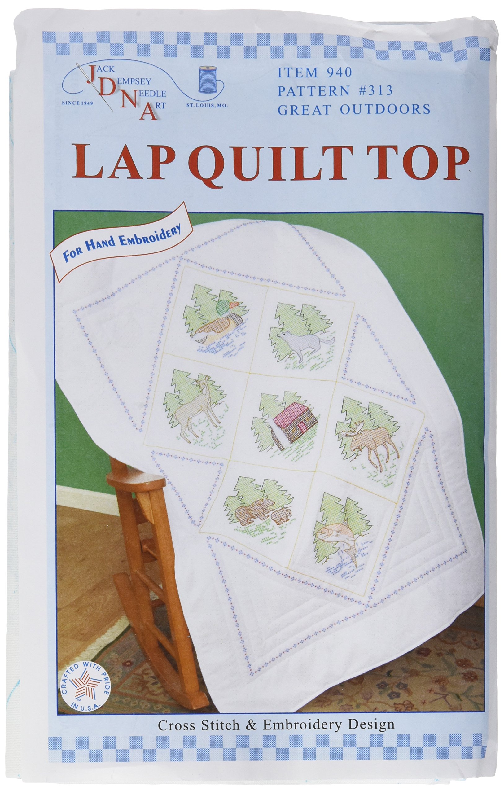 （Simple） Amazon.com: Jack Dempsey Stamped White Lap Quilt Top, 40-Inch by