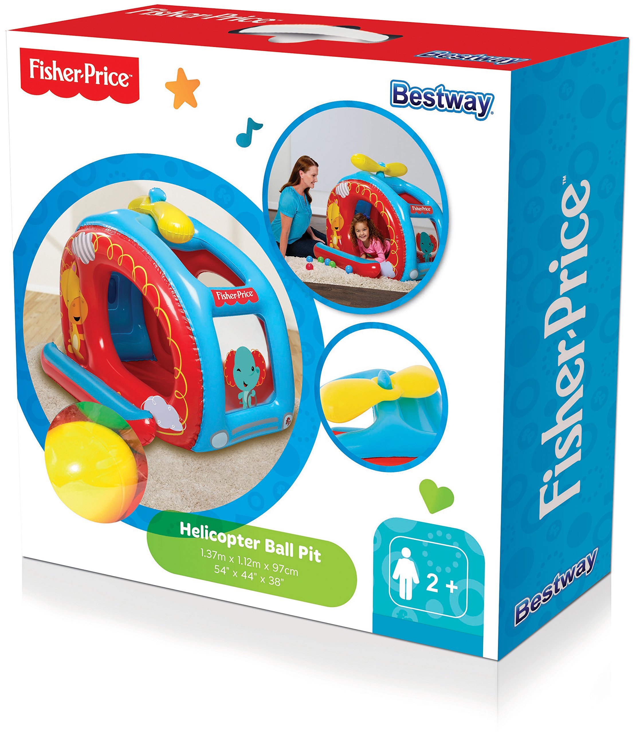 Bestway Fisher-Price Centrum zabaw/Piłka Helicopter, 137 x 12 x 97 cm