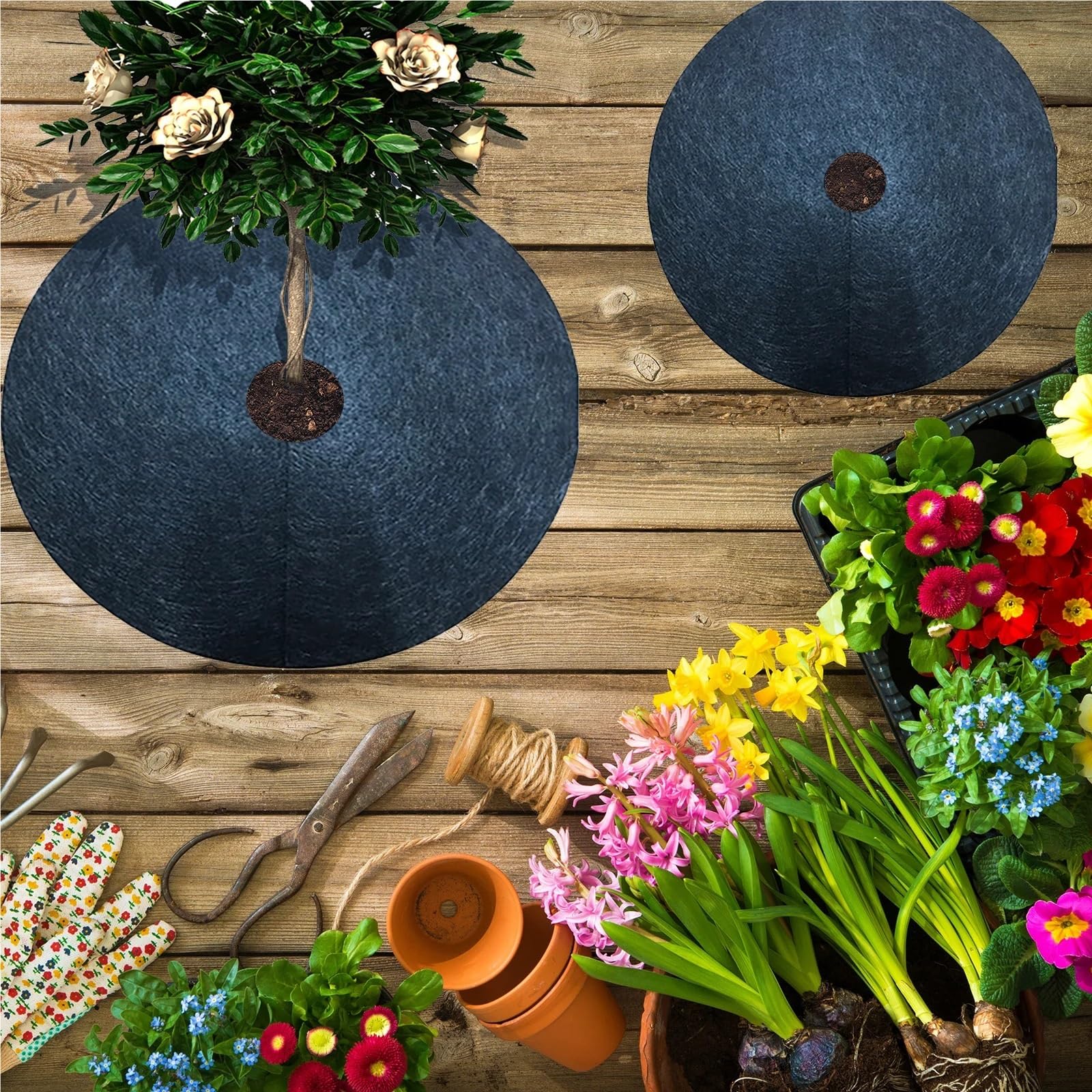 Malla Antihierbas 12 Uds. Paño a Prueba de Malas Hierbas, Tela no Tejida for el Control de Malas Hierbas, Tela Degradable for Suelo de jardinería, Membrana Transpirable for pastizales(25cm)