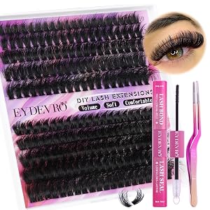 Eyelash Extension Kit Thick Lash Extension Kit D Curvature Lash Clusters Kit Volume Individual Lashes 200 Pcs DIY