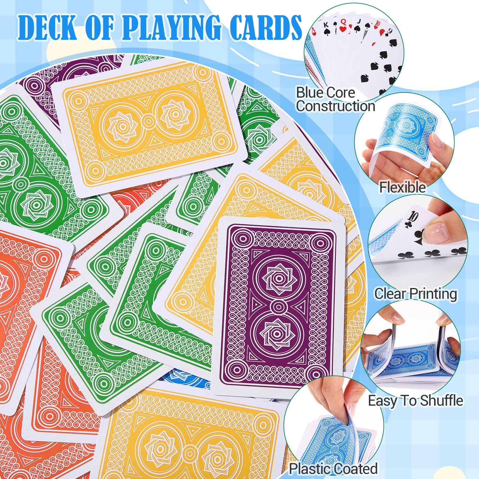 Zubebe Confezione da 200 carte da gioco, 5,7 x 8,9 cm, indice standard rosso e blu, articolo da gioco da viaggio, per attività, feste, giochi, novità regalo (classiche)
