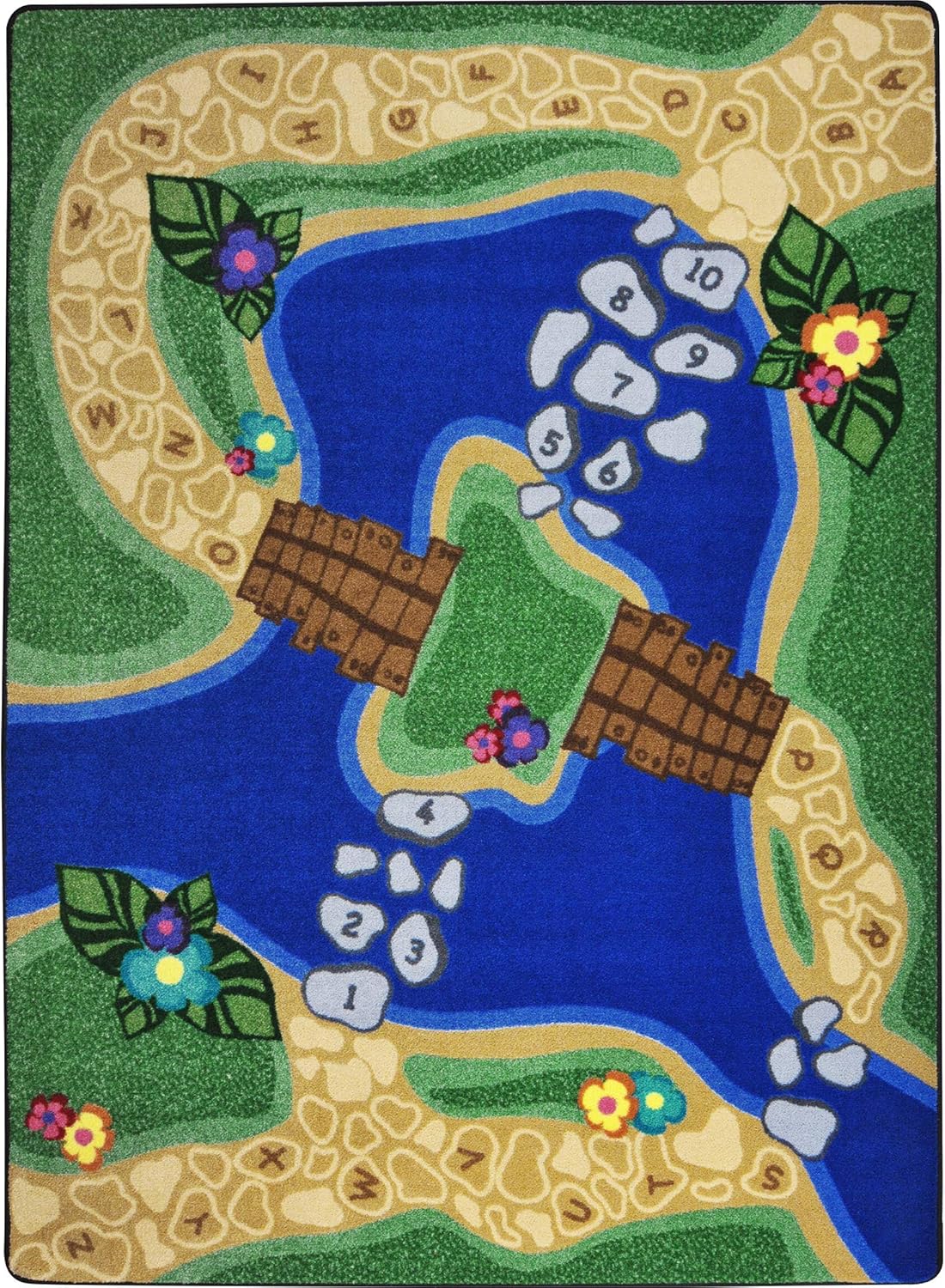 Joy Carpets Alphabet Trail Rug, Multi, 7'8" x 10'9"