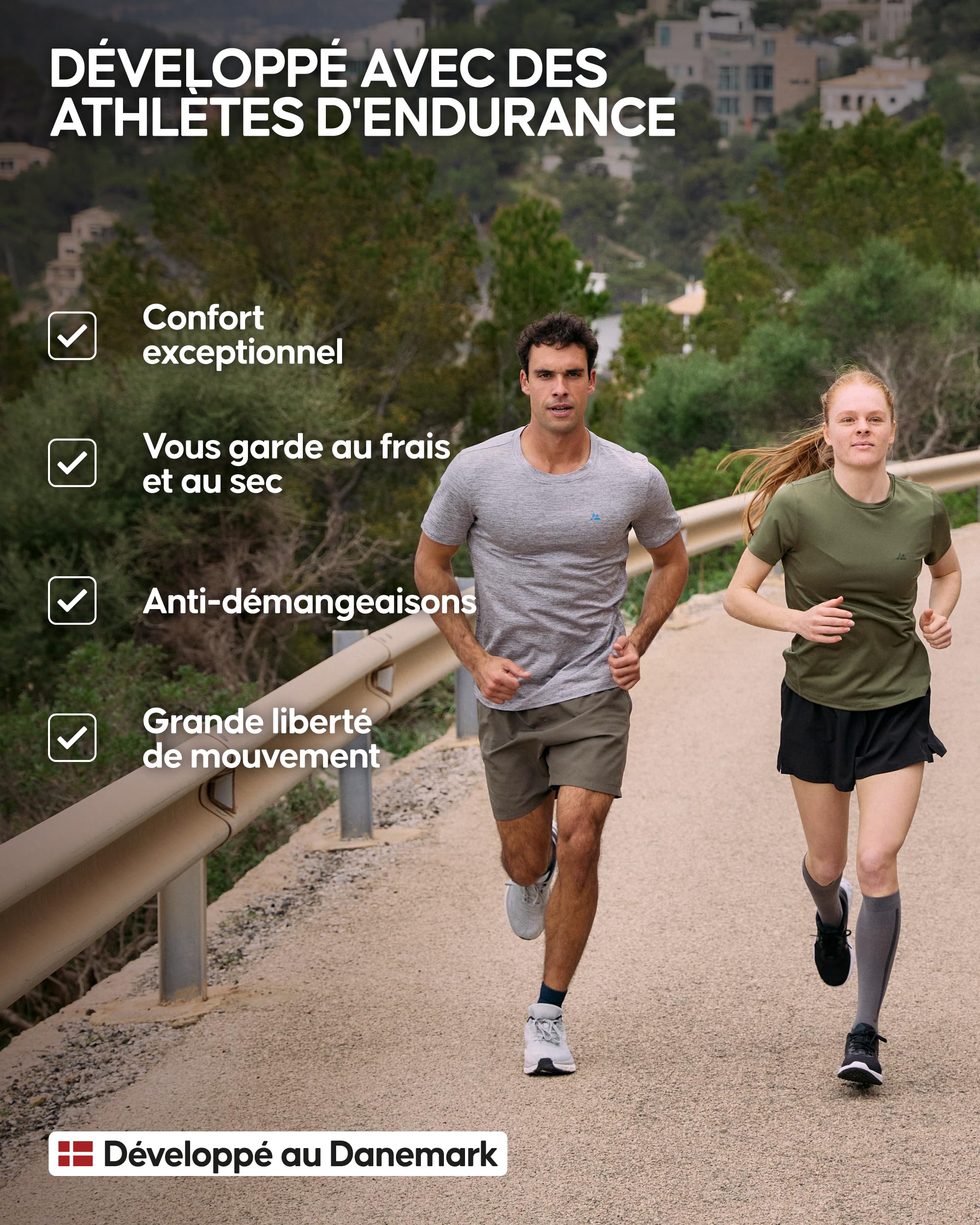 DANISH ENDURANCE T-Shirt de Sport Technique Femme, Lot de 1 ou 2 | T-Shirt de Sport Technique, Respirant et Extensible, Sans Étiquette, pour la Course et l'Entraînement