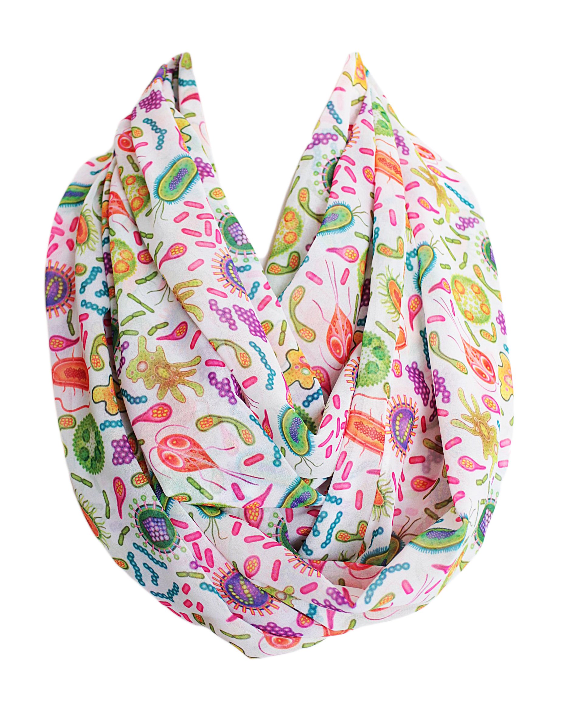 Etwoa's Virus Infinity Scarf Circle Scarf Loop Scarf - white - Large