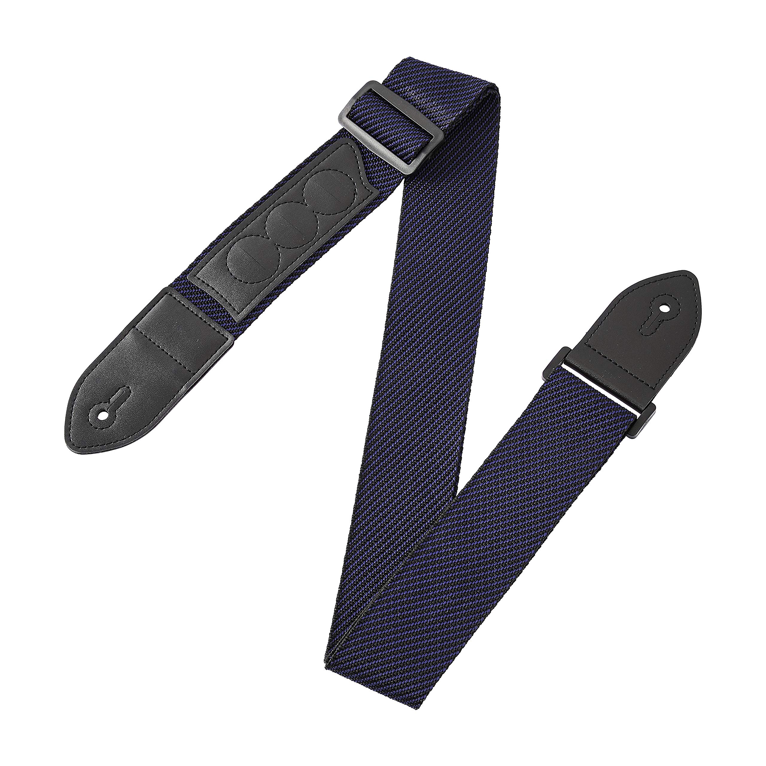 Amazon Basics Adjustable Guitar Strap For Electric/Acoustic Guitar/Bass - Includes 3 Pick Holders - Blue