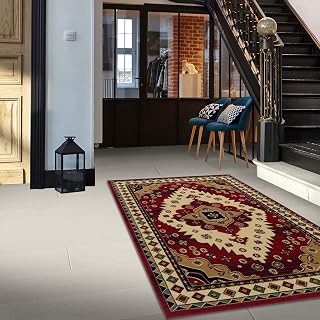Superior Aztec Collection 2'7' x 8' Runner Mat, Attractive Jute Back Mat, Durable and Beautiful Woven Texture, Bright and Bold South-West Style Edged Carpet Contemporary 4' x 6'