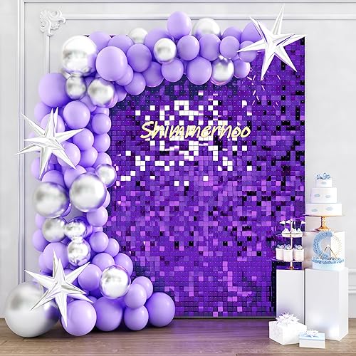 Miniatura 8 de Fondo de pared brillante  Panel de decoración de 24 piezas  Panel de decoración de boda, cumpleaños, aniversario, compromiso y despedida de soltera