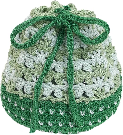 Amazon Naska 編み物キット 3色づかいの丸底巾着 Col 2 グリーン系 Mk 2 編み物キット 通販