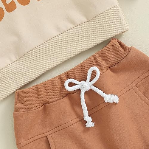 Miniatura 5 de Meiweileya Conjunto de sudadera de manga larga con letras divertidas para bebés, niñas y niños pequeños