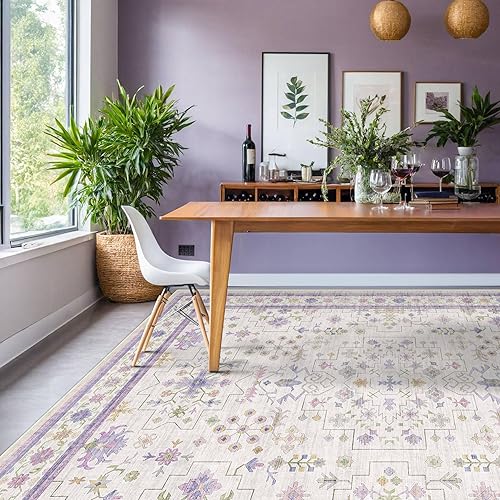 Miniatura 473 de Alfombra Boho Negra para Sala de Estar - Alfombra de Área Lavable de 10x14 Pies, Alfombras de Comedor para Debajo de la Mesa, Alfombra Suave de Pelo