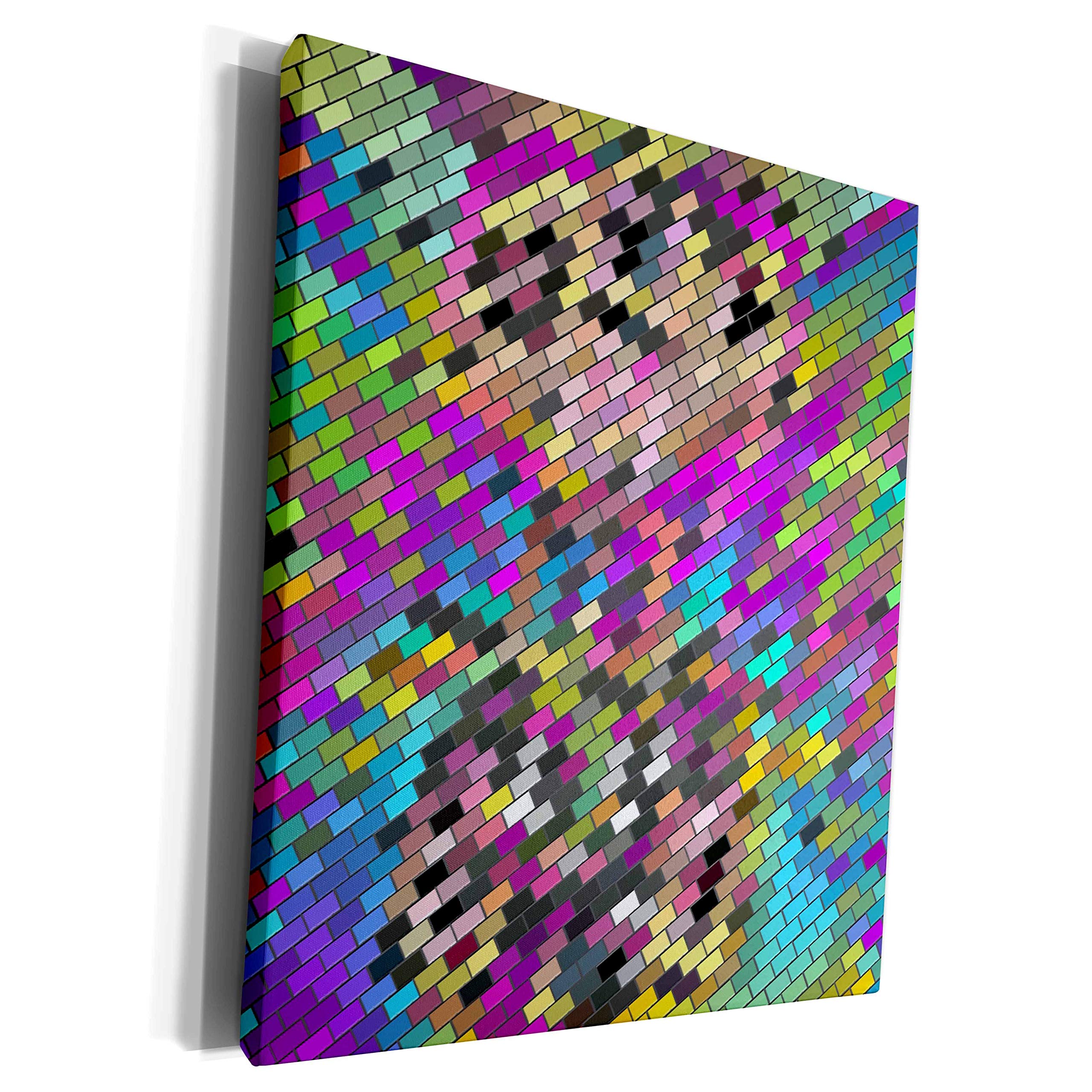 3dRose Museum Grade Canvas Wrap - Bricks - Oil Slick Designs Mix Match Décor
