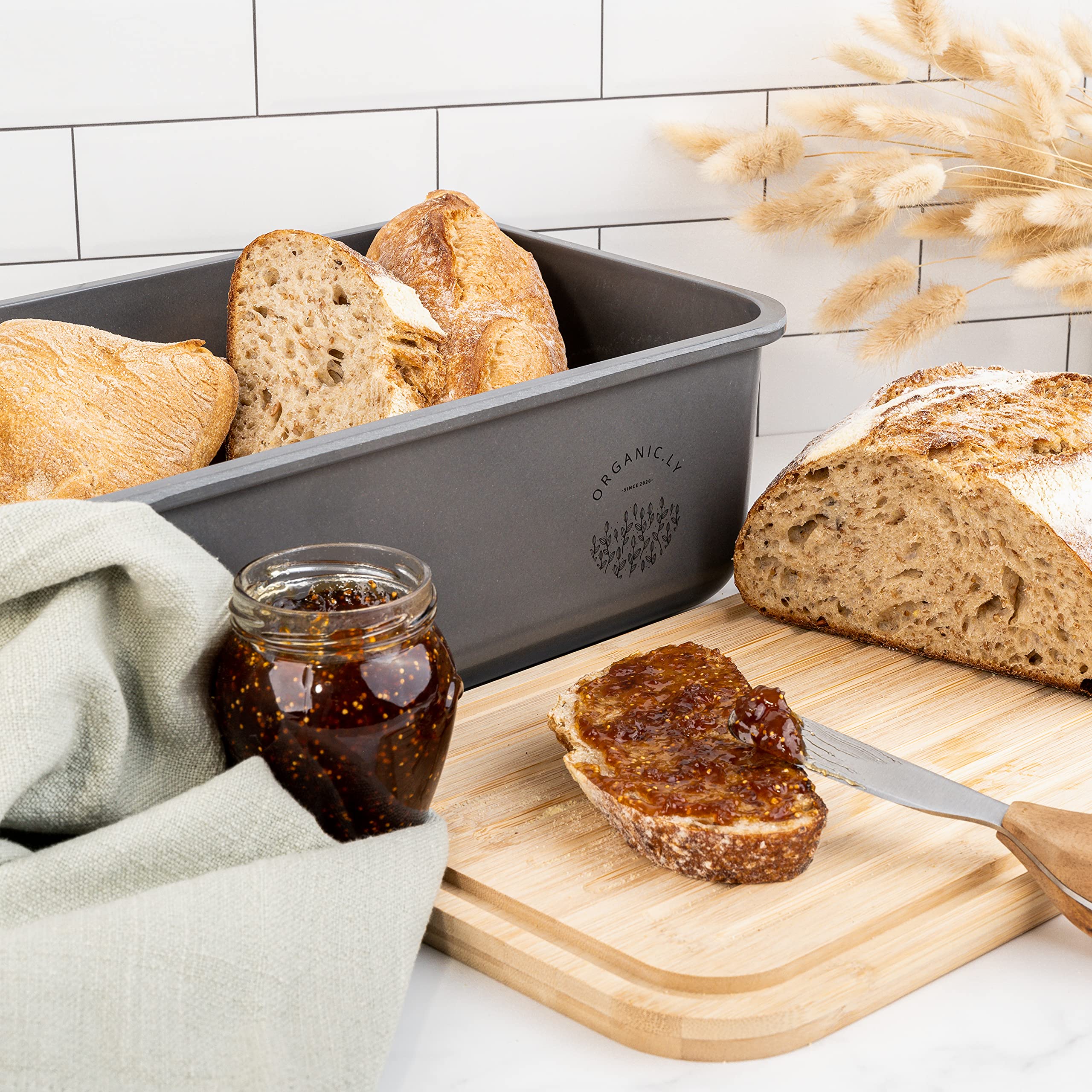 Large Bread Box Bamboo Fiber Bread Box Big Bread Box with Airtight