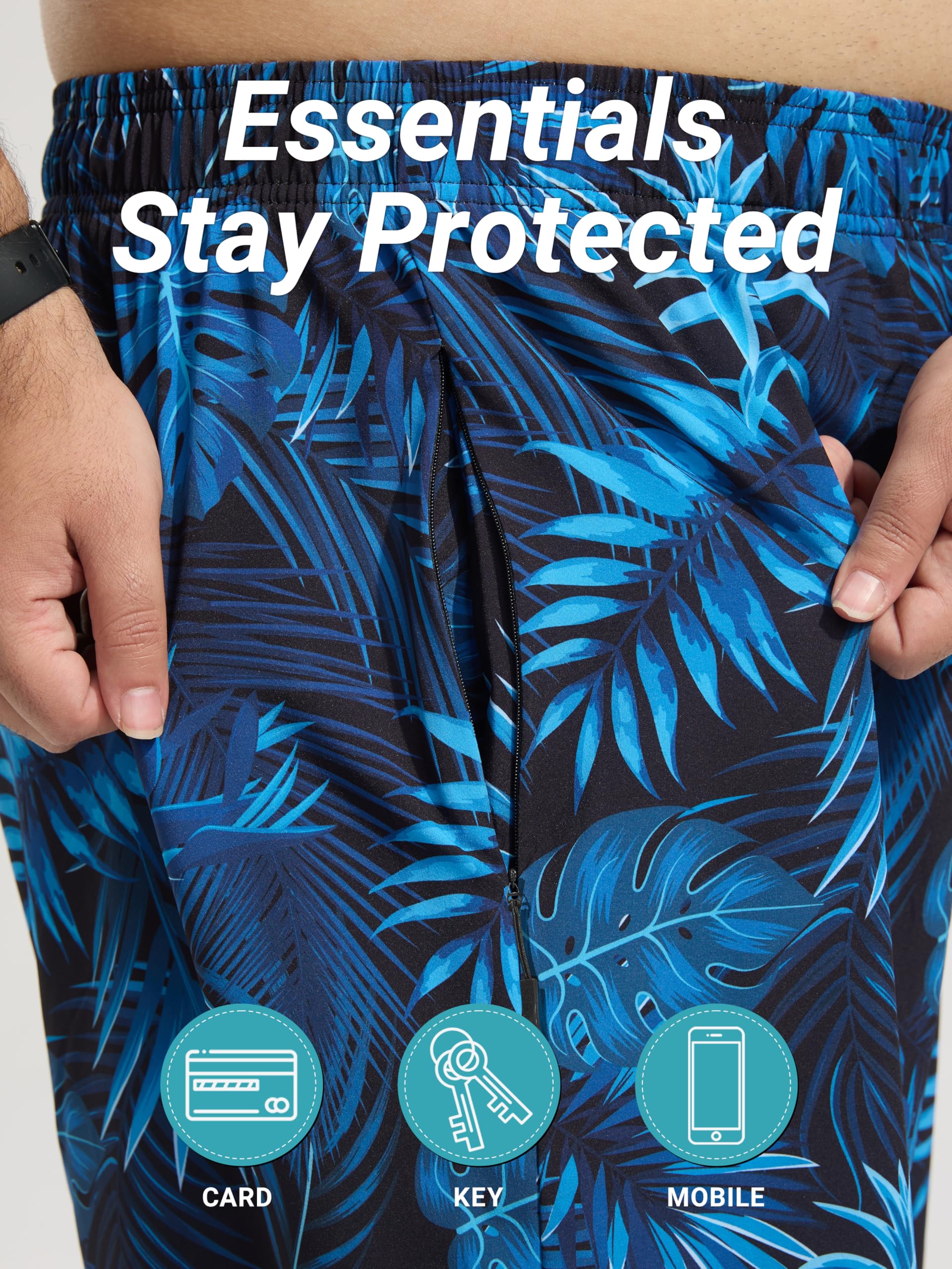 Arcweg Große und große Herren-Badehose mit Netzfutter, 22,9 cm, Übergröße, schnell trocknend, Badeshorts für Herren, Größe 1 x 6 XL
