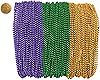 THE MARDI GRAS KREWE - Mardi Gras Beads 144 Pieces, 12 Dozen, Assorted 33 7mm Bead Necklaces with Doubloon, Bulk Party Favors and Parade Throws - Assorted