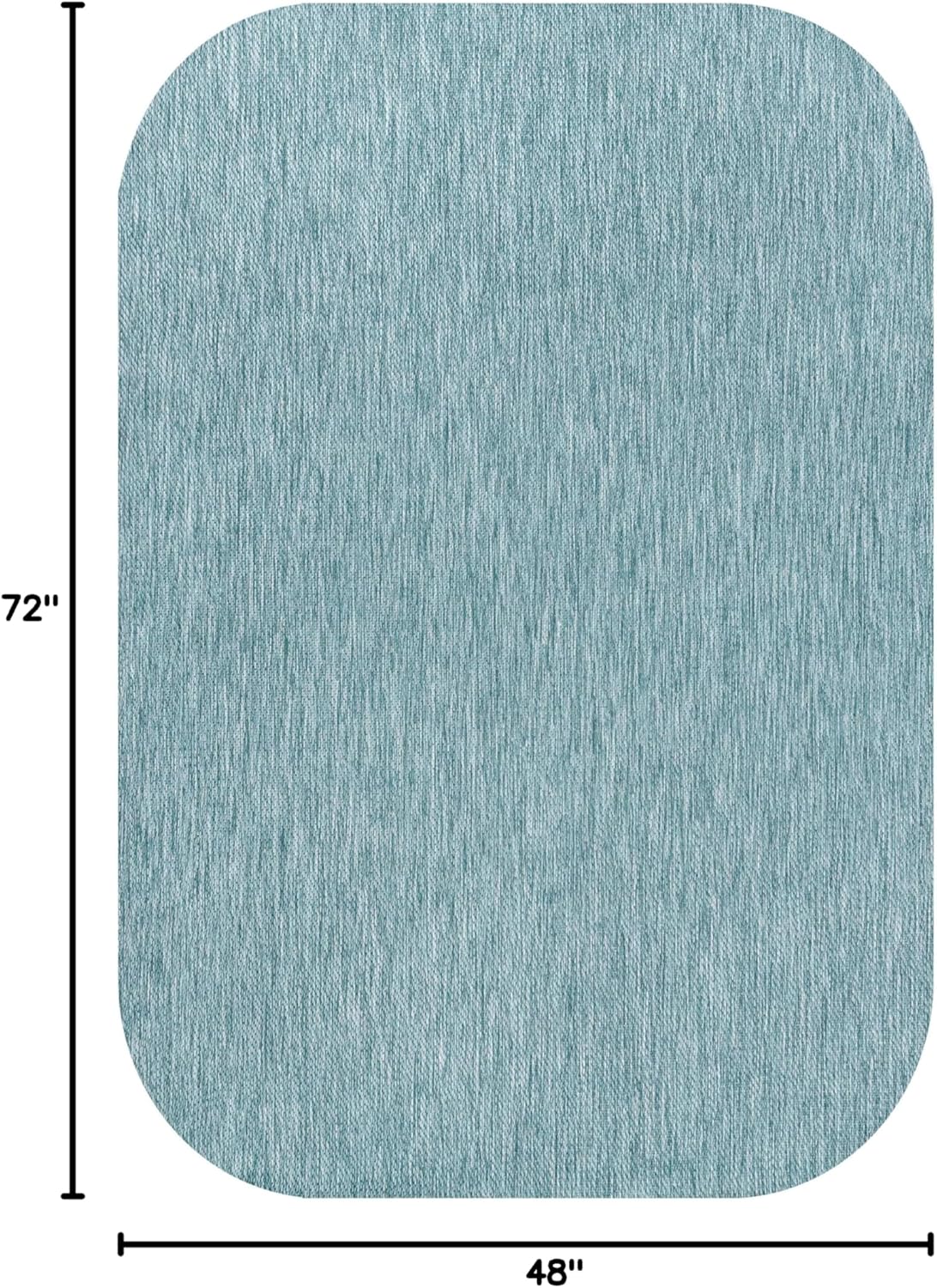 JONATHAN Y Radius Corner Solid Indoor Outdoor Area Rug 4X6 Turquoise, Miles Modern Minimalist for Backyard, Patio, Porch, Easy-Cleaning, High Traffic, Pet-Friendly, Non-Shedding (SHP100F-4)
