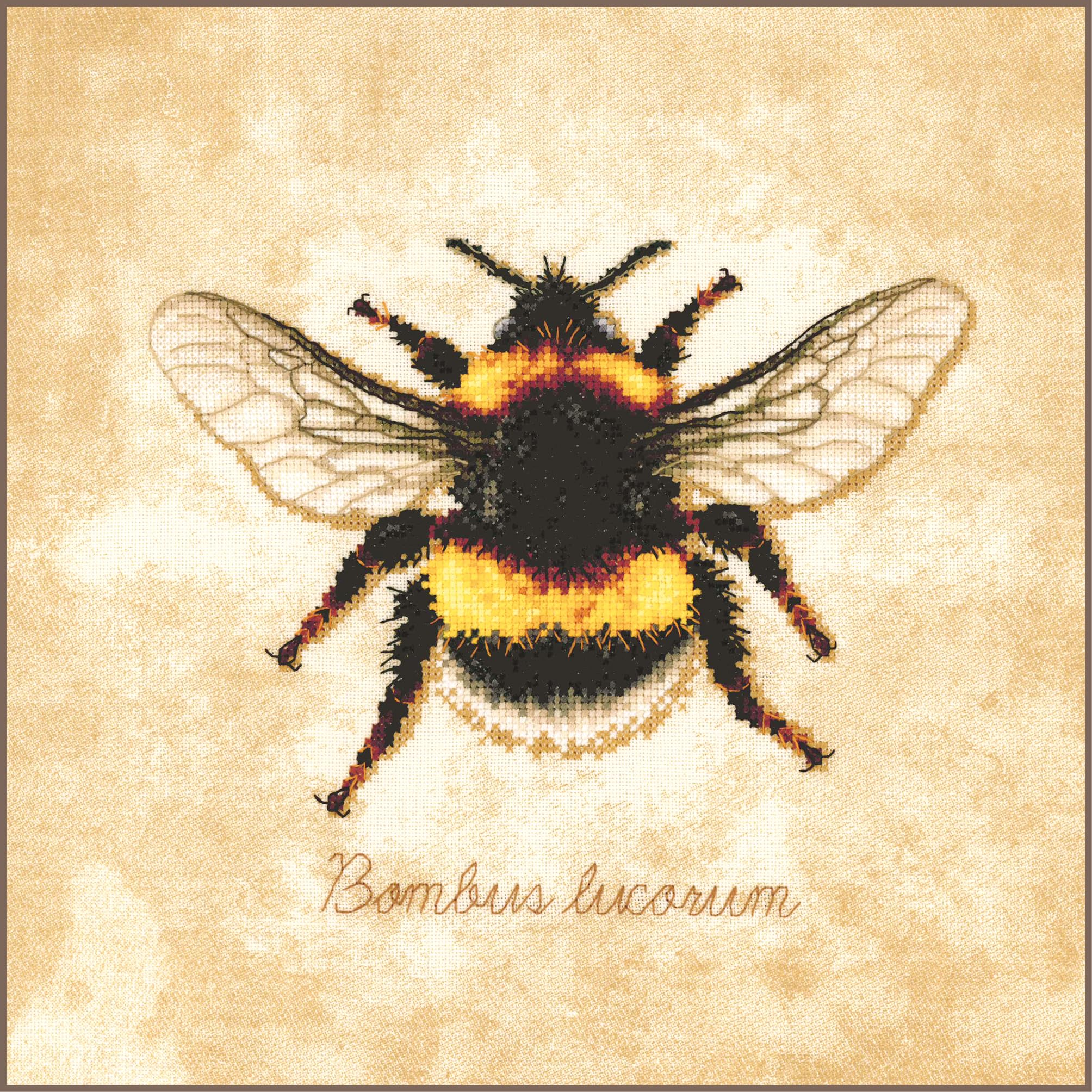 LANARTE Haft Krzyżykowy Liczony Zestaw Obraz do Haftu BOMBUS LUCORUM Zrób to Sam Zestaw Kreatywny dla Dorosłych Rękodzieło Artystyczne 21 x 21 cm Dekoracja Ścienna DIY Cross Stitch Kit