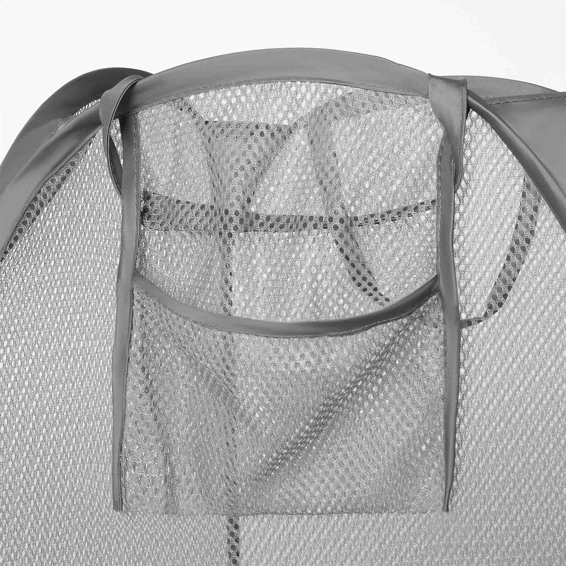 OHS Pop-Up Net Organisational Storage Folding Freestanding Clothing Laundry Toy Shoe Basket Bag 1PC - Charcoal Grey - Image 2