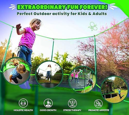 Miniatura 6 de Machrus Upper Bounce Trampolín de 7.5 pies, 9 pies, 10 pies, 12 pies, 14 pies, 15 pies, 16 pies, trampolines recreativos con recinto, aprobado por