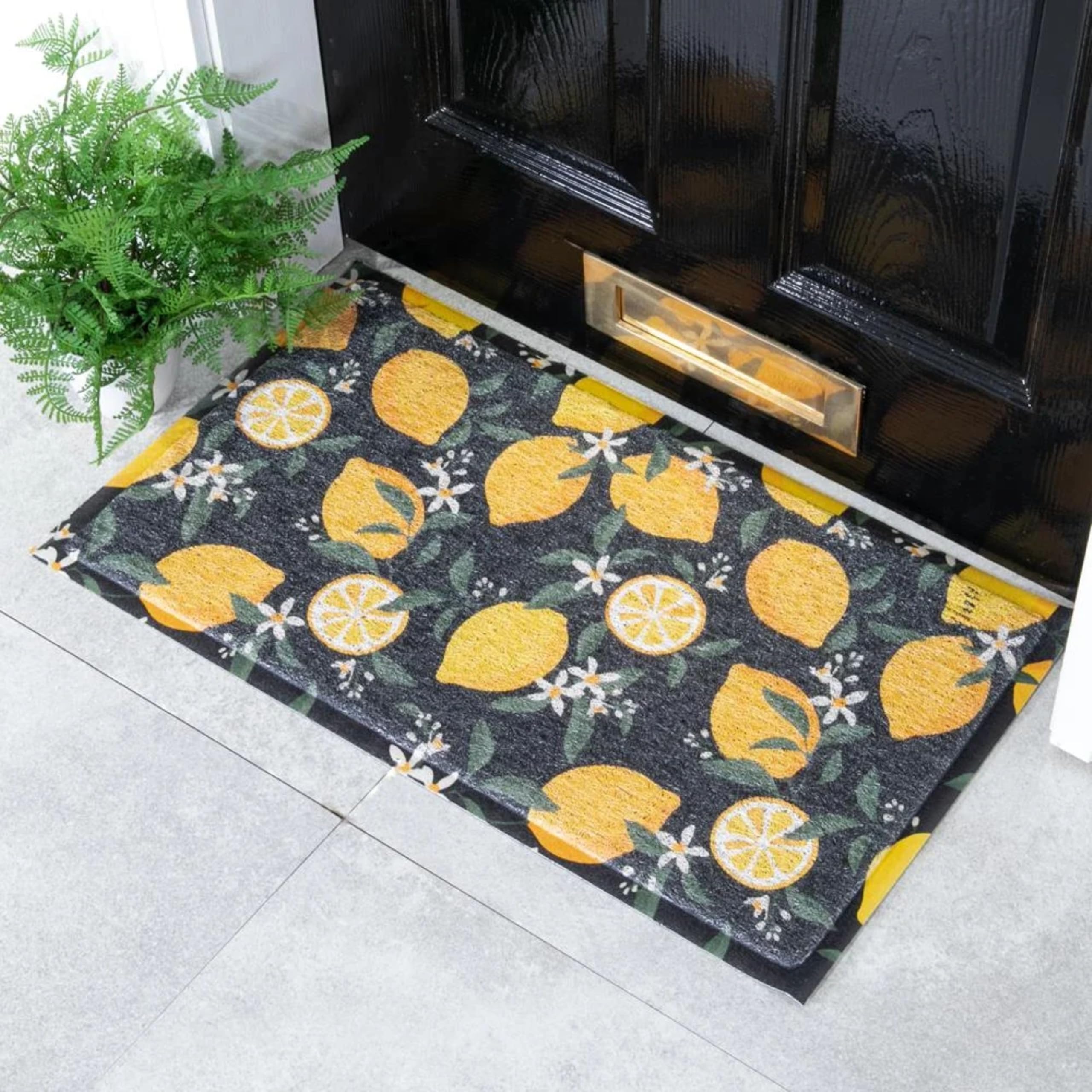 Artsy Mats Lemons Pattern Indoor & Outdoor Door Mat - Incredibly & Weatherproof Doormats - Non Slip Mat, (70x40 cm)