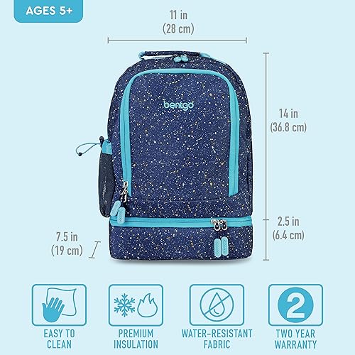 Miniatura 5 de Bentgo Kids Prints - Mochila 2 en 1 y lonchera aislada, Edición Confeti - Abyss Blue, Niños